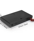 Duo Pack 8 Aa Battery Holder With 12V Dc Output And Toggle Switches Includes Lead Wires For Plug And Play Electronics, 127mm x 70mm x 19mm.