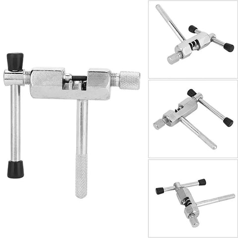 Bike Chain Breaker Remover Tool for Easy Chain Removal and Installation stainless steel chain splitter cutter showing details.
