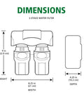 Diagram showing dimensions of Under Sink Water Filter System With Claryum Filtration Delivers Clean Drinking Water From A Dedicated Faucet