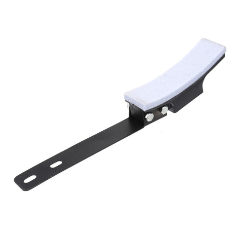 Indoor Cycling Bike Brake Pads Replacement Blocks For Quiet Smooth Braking Non Slip Caliper Pads With Universal Fit Reduces Rim Scratches And No Squeal Silent Braking Disc For Home Gym Machines, shown in profile with plastic and metal elements.