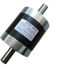 Image of a Dual Axis Planetary Gearbox Speed Up Or Speed Reducer Increaser With Double Shaft PLS56 PLZ56 visible labels and metallic body.