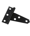 2 Inch Black T Hinges For Doors Gates Cabinets And Sheds Heavy Duty Beefy Metal Hardware 2 Pack Durable Steel Build Easy Install Indoor Outdoor Use Weatherproof, close-up