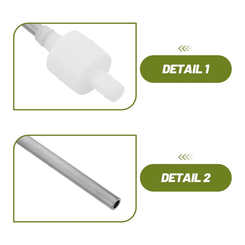 Leak-Proof Plastic Filler Check Valve Replacement With Backflow Protection For Liquid Filling Equipment Food Safe Material Easy Install No-Drip Filler Nozzle Valve For Filling Machines And Piping, white plastic valve with metal tube