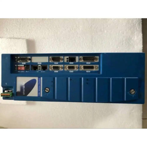 MMC-SD-6.0-460-D Servo Drive Used For CNC And Industrial Automation, High-Performance Servo Driver With Ready 3-Phase Power, Reliable Replacement Part, Great Value. Blue servo drive with rear connector ports