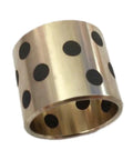 Solid Graphite Copper Sleeve Bushings 90 X 110 X 100 mm 10 Pack with black dots surface for self-lubrication.