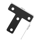 Beefy Heavy Duty Black T Shape Corner Brackets 20 Pieces Stainless Steel with Screws, showing T-shaped design