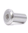 Kid Safe M6 X 15mm Binding Barrel Caps For Cribs, Zinc Plated Steel Screw Parts Compatible With Ikea Part 110301, close-up view of metal cap.