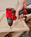 Compact 12V Cordless Drill Driver Kit With Brushless Motor and Heavy Grip Chuck Compatible With Milwaukee M12 Fuel Models in use.