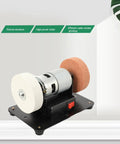 Mini Bench Grinder 96W, 7 Speed Adjustable Electric Tool With 3000 To 6000 Rpm Range Forward Reverse Switch and smooth operator design.
