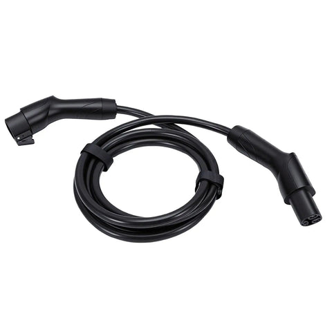 Heavy Duty 50A EV Charger Extension Cord 16.4 Foot Level 1 Portable Charging Cable with durable connectors and flexible design.