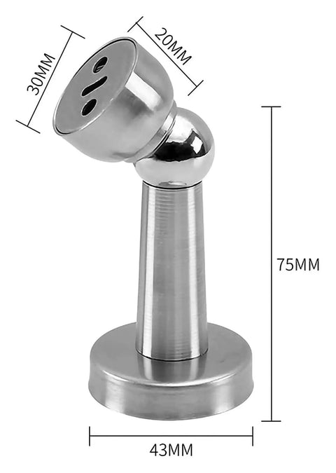 Heavy Duty Stainless Steel Magnetic Door Stops Catch For Wall Or Floor Mounting, 75MM tall, durable material for preventing door slamming.