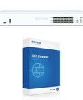 Xgs 136 Next Gen Network Firewall Featuring Xstream Protection One Year License in white with indicators and XGS Firewall software box.