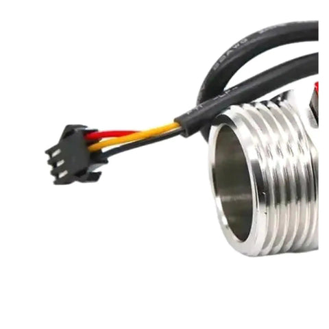 Tiny Yet Mighty Water Flow Sensor With Hall Effect Technology G1 DN25 2 To 50 Liters Per Minute 3.5 To 24 Volts Pulse Output For Precise Flow Totalizing And Closed-Loop Control In Small Appliances Dispensers And Cooling Systems, metal threaded port with cable connector