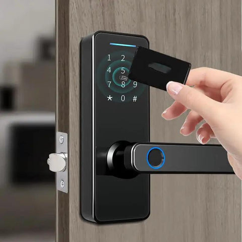 Heavy Duty Tough As Nails Waterproof Smart Door Lock With Slick Fingerprint Scanner And Hassle Free Virtual Pin Code For Solid Home Safety And Auto Locking Deadbolt Ready To Go