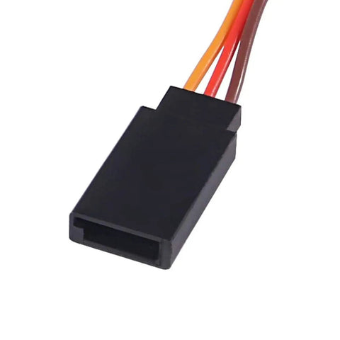 10 Pack Rock Solid 3Pin Servo Extension Cable Cords Male To Female Wires 10Cm 22Awg connector showing black housing and wires for RC use.