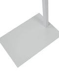 Base of Adjustable White Costume Stand With A Single Arm Clothes Rack For Retail Display Of Garments In Thrift Shops Boutiques And Stores