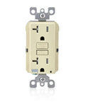 Top Shelf 20 Amp GFCI Outlet With Automatic Self Test And Bright LED Status Light Weather Resistant Tamper Resistant Electrical Receptacle For Residential Rewiring 10 Pack Ivory Finish front view showing test and reset buttons.