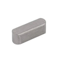 Front view of a Round Ended Key Stock Set Of Four 15mm By 5mm By 5mm 304 Stainless Steel Keystock for precise fits and corrosion resistance.