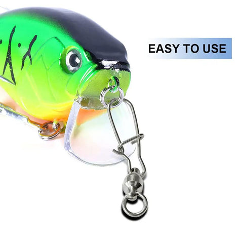 Beefed Up High Strength Fishing Swivels Set Stainless Steel Tackle Snaps Locking Connectors For Saltwater Lures, Heavy Duty Snap Swivels, 25 Count, 27 Lb Capacity, Corrosion Resistant Gear For Freshwater And Saltwater on a lure