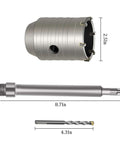 WUWEOT 3-piece concrete hole saw set: 2.5-inch hole saw, 8.71-inch shank, 4.3-inch drill bit