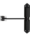 Effortless Door Closer With Adjustable Speed And Quiet Close No Fuss, Durable Aluminum Body 180 Degree Swing, Rust Proof Black Finish