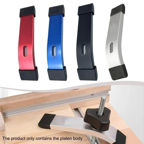 Flush Mount T Slot Clamp For Woodworking, Real Workhorse Aluminum T-Track Pressure Plate With Even Pressure Distribution, Quick Slide And Lock, Multi-Purpose Workholding Fixture For Table Saws, Benchtop Projects, Carpentry Tool Red.