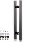 Beefy Matte Black Sliding Barn Door Pull Handle Kit With Install Tools For Wood And Glass Doors Easy Two Hole Mount Heavy Duty