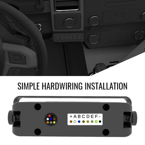 Universal Weatherproof Rocker Panel Switch Box With On Off And Momentary Switches shown with labeled wires for installation