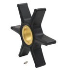 Mercury Marine Outboard Water Pump Impeller Replacement For 15 18 20 25 30 40 45 50 HP Two Stroke And Four Stroke Motors 47 8508910 Compatible Impeller Kit For Sierra Mallory Chrysler Force US Marine, showing black impeller with brass center