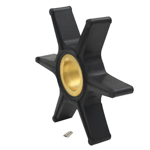 Mercury Marine Outboard Water Pump Impeller Replacement For 15 18 20 25 30 40 45 50 HP Two Stroke And Four Stroke Motors 47 8508910 Compatible Impeller Kit For Sierra Mallory Chrysler Force US Marine, showing black impeller with brass center