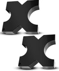 1 Pair Arbor Press Plate for 20 Ton Shop Press With AR400F Steel Construction, H Frame Thickened Hydraulic Plate, 4 Notches, 1 In By 5 In By 5 In, Heavy Duty Durable Metal Plate for Tough Jobs, front view