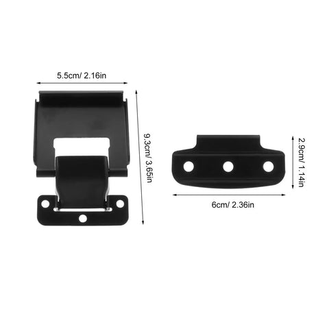Heavy Duty Stainless Steel Toggle Latch Buckle Lock Kit dimensions 5.5cm x 9.3cm, black, for secure insulated box storage.