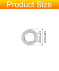 Front view of silver stainless steel split lock washer, size #8; outer 7.5mm, inner 4.5mm