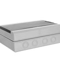 Rugged Weatherproof Electrical Distribution Box With Breaker Panel Cover, sealed design, durable plastic for outdoor wiring setup.