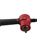 Heavy Duty Sheet Metal Nibbler Cutter Double Headed Drill Bit Attachment For Straight Curved Circle Cuts Iron Steel Copper Aluminum Works On 8mm Electric Pneumatic Drills Red Version close-up view with ergonomic black handle.