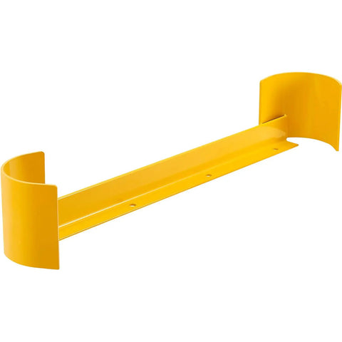 Beefy Double Sided Pallet Rack End Protector Beefed Up Steel Warehouse Safety Bumper 36 Inch heavy duty yellow steel guard
