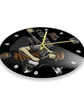 Barista Coffee Wall Clock 12 Inch Acrylic Print Battery Operated Silent Quartz Timepiece For Cafe Shop Decor Gift For Coffee Lovers Non Ticking Design
