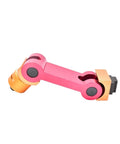 Top Shelf Universal CNC Mill Positioner With Adjustable Work Stop Block And Precision Milling Locator Fixture for lathe components, featuring a vibrant pink and orange design.