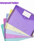 10 Pack Clear File Folders With Transparent Envelopes, Assorted Color Poly Document Folders With Label Pockets For Letter And A4 Size Papers