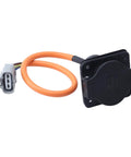 Plug And Play Electric Golf Cart Charger Receptacle Head 3 Pin Replacement For Advanced Ev And Evolution Carts 30 Amp connection with orange wire.