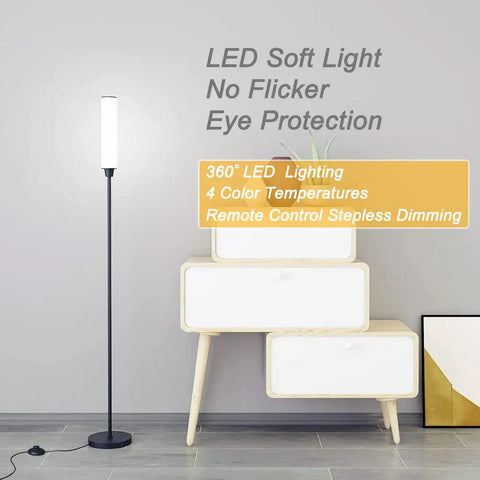 Floor Lamp With Remote Control Dope Bright LED Standing Light For Living Room Bedroom Office Stepless 3000K-6000K Color
