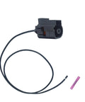 Oil Pressure Sensor Connector Pigtail 1J0973081 For VW Audi 1998 2016 Models with 1 pin harness, black connector and wire, close-up view.
