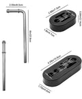 Heavy Duty Exhaust Hanger Rod Set 9 Inch 90 Degree Steel Hanger with 8.6 Inch Long Rods, Zinc Coated Mild Steel Muffler Hangers