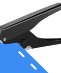 Heavy Duty Metal Slot Hole Punch Handheld Paper Punch for ID Cards and PVC Cards, side view showing precise oval punch feature