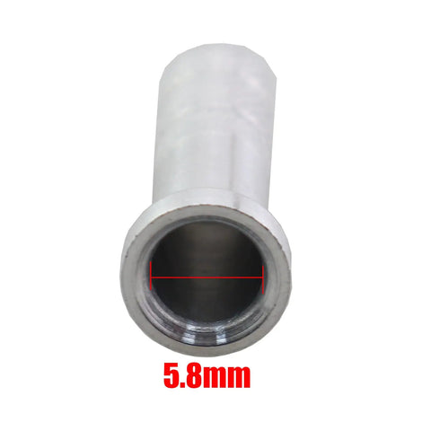 Close-up of 5.8mm aluminum arrow insert, part of 20 Pack Aluminum Arrow Inserts For 5.8mm Carbon Arrows Archery Target Practice Accessory.