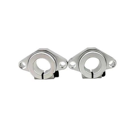 Five Pack SHF10 Linear Shaft Supports For 10mm Rods Precision Bearing Blocks shown in metallic finish, designed for CNC routers.