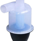Pro Grade Fifty Millimeter Cyclone Dust Collector Transparent Industrial Separator, shown from the side, with a round black base.