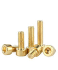 Solid Brass Copper Hex Socket Cap Machine Bolts M3 M4 M5 Precision Thread Fasteners for heavy duty tasks, various lengths.