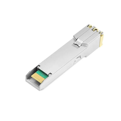 Easy Plug And Play SFP Copper Module With RJ45 Port For 100M Fiber Optic Transceiver In Your Ethernet Switch, 2.5G Ready, One Pack, Solid Dope Build For Fast Reliable Networking, silver metal module