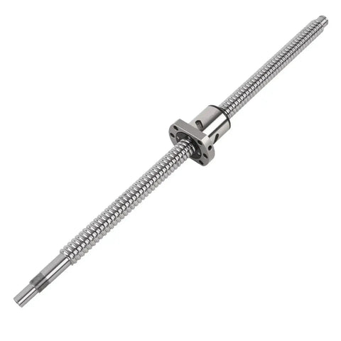 Beefy Ball Screw SFU2005 CNC Linear Drive Kit with Ball Nut shown in 450mm stainless steel for precision CNC parts